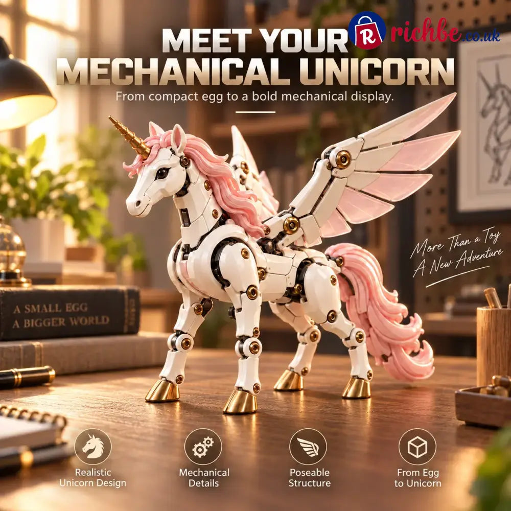 🦄 2-in-1✨ Transforming Mechanical Unicorn Egg – Winged Fantasy Figure