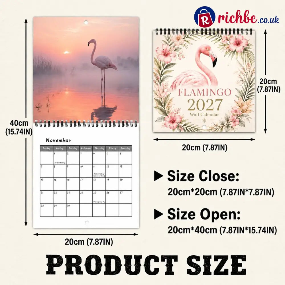 🦩 2027 Flamingo Calendar – 12 Months of Elegant Flamingo Beauty & Tropical Moments - 2027 CALENDAR