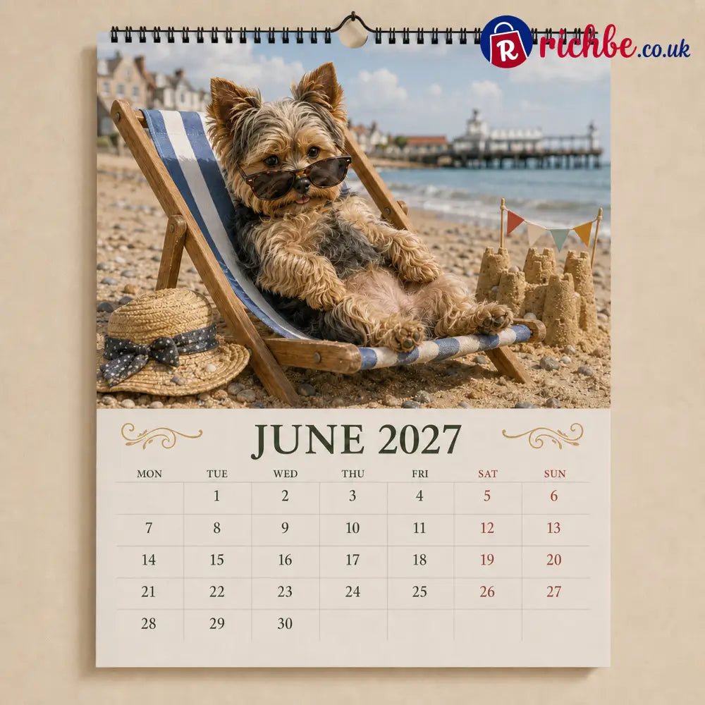 🐶2027 Funny Yorkshire Terrier Wall Calendar | A4 Hanging Calendar-2