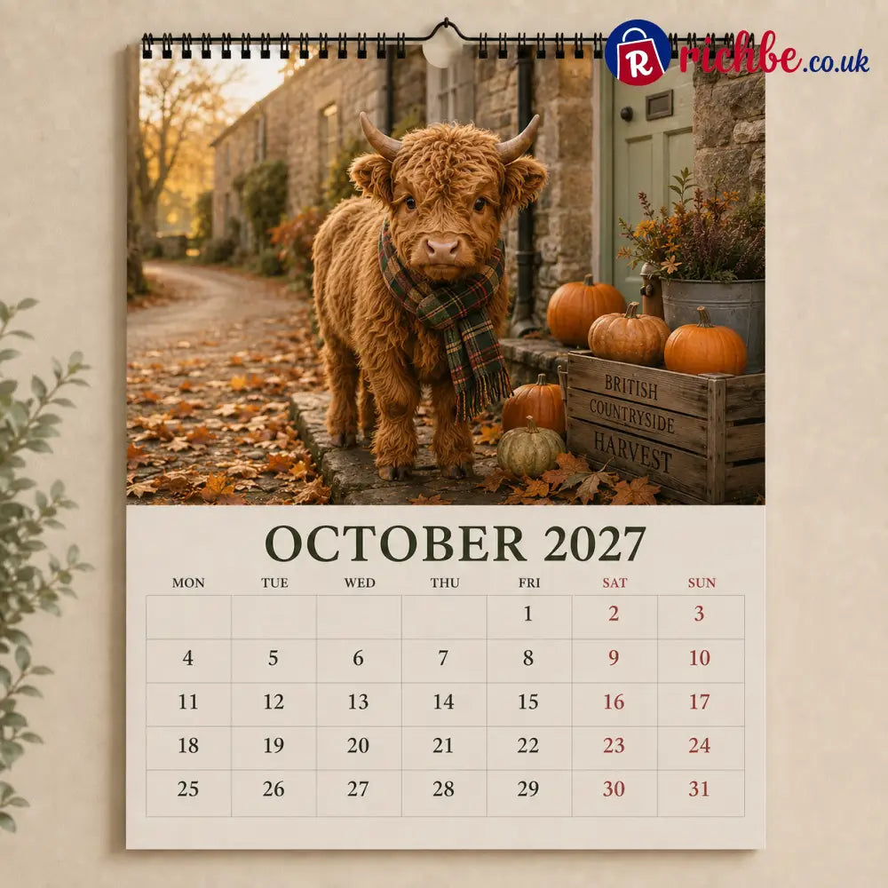 2027 Highland Cows Seasons Calendar🐮 - Calendar