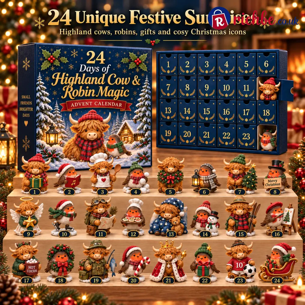 🎄 24 Days of Highland Cow & Robin Magic Advent Calendar
