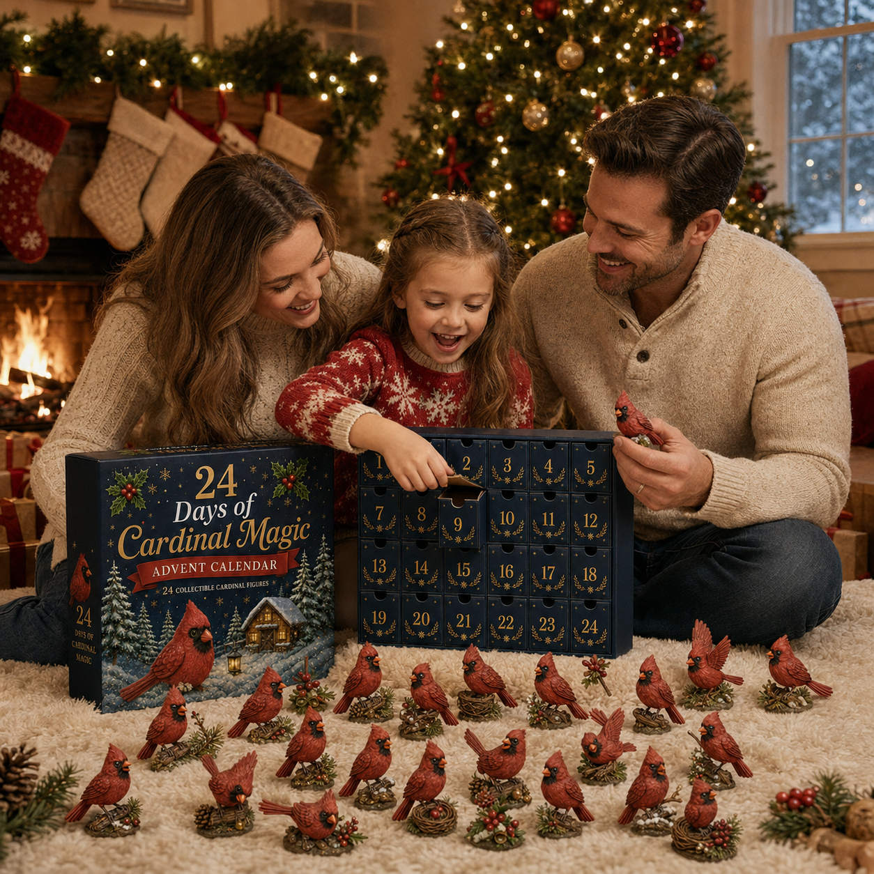🐦 24 Days of Cardinal Magic Advent Calendar – 24 Collectible Christmas Cardinal Surprises