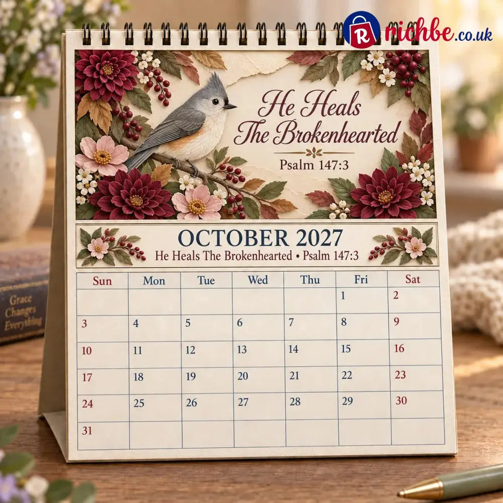 ✝️ 3D Christian Calendar 2027 | 12 Scripture Designs with Nature Scenes Birds & Flowers for Faith-Filled Homes &