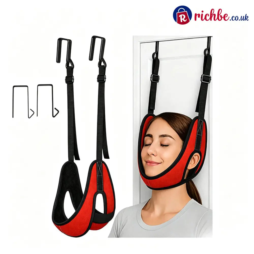 📢📢49% OFF!! ⏰Over Door Cervical Traction Device for Neck Pain Relief - Red / One Size - Houseware & Kitchen