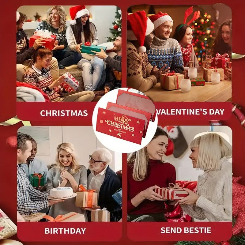 🎅 Christmas Money Envelope for Cash,Creative Folding Money Holder with 6 Slots,Luxury Paper Cash Gift Card Holder, DIY HolidayMoney Gift Envelope for Xmas, Women Men GirlsBoys Mom Dad