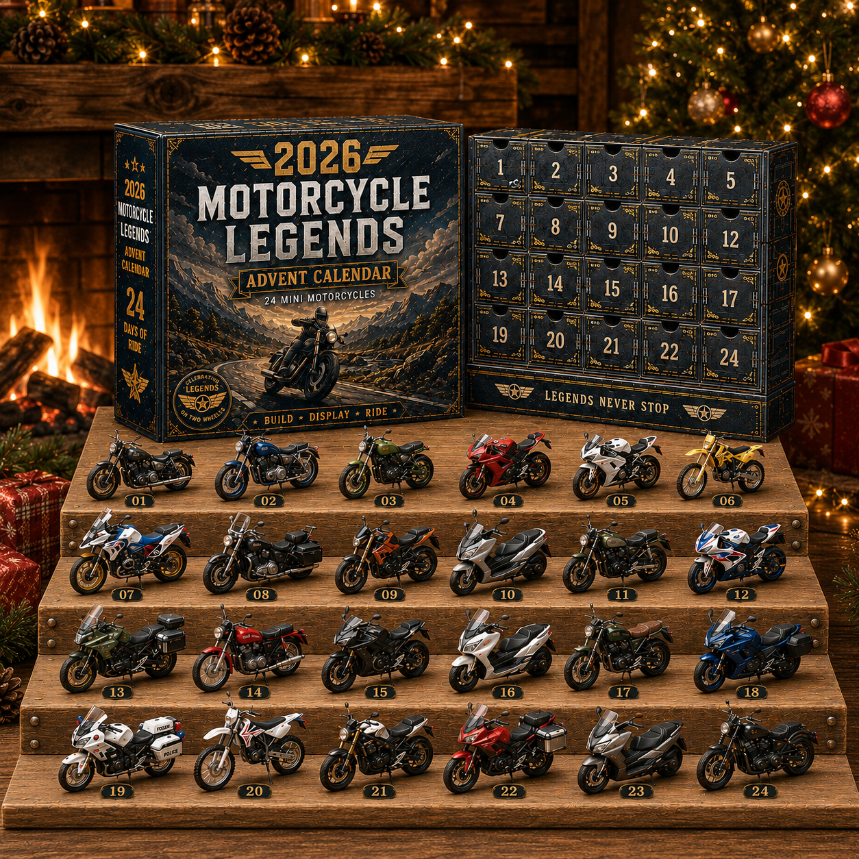2026 Motorcycle Legends Advent Calendar – 24 Days, 24 Mini Motorcycles, 24 Legendary Rides
