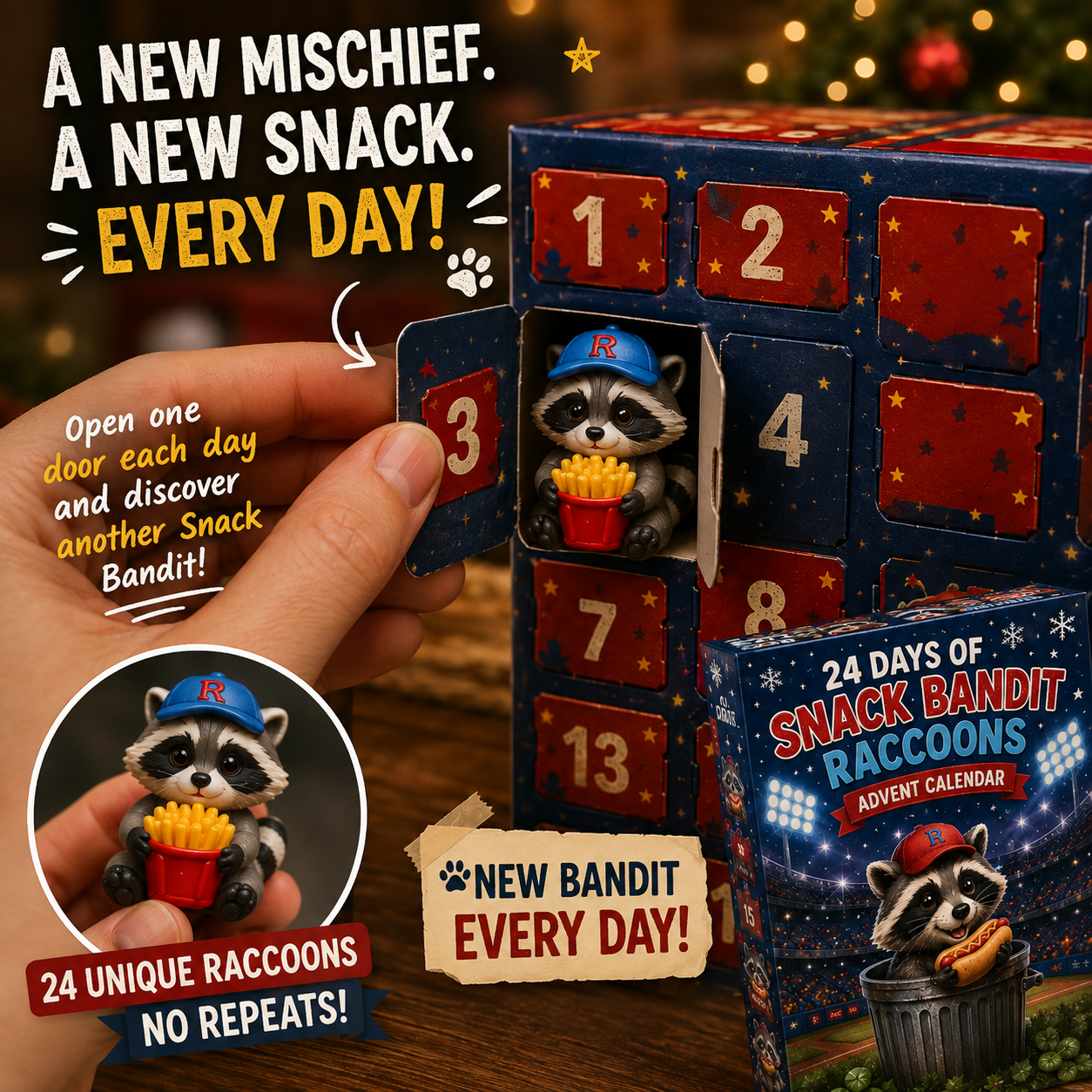 ๐ฆ 24 Days of Snack Bandit Raccoons Advent Calendar