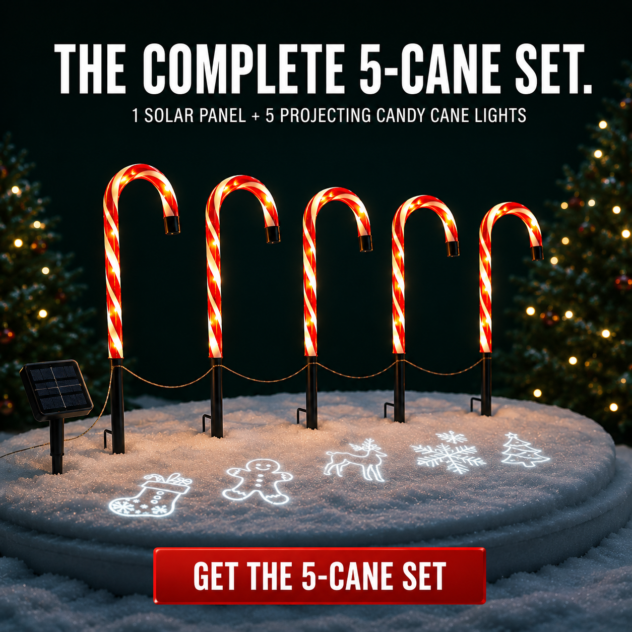 Solar Candy Cane Projector Pathway Lights โ Light the Way to Christmas ๐