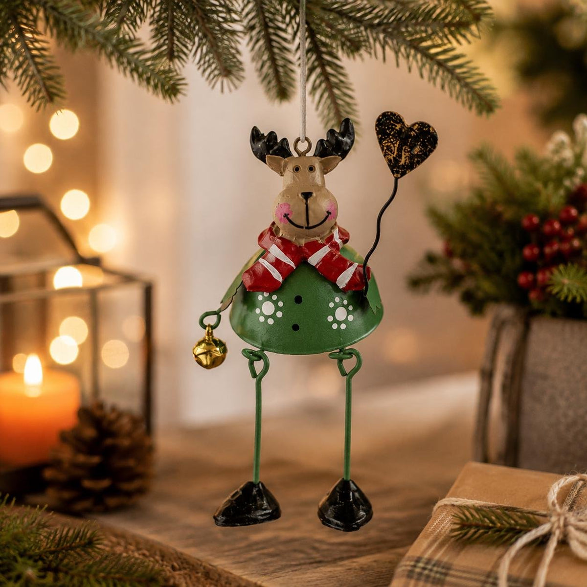 🎅 Hand-Painted Metal Dangling Leg Christmas Ornaments