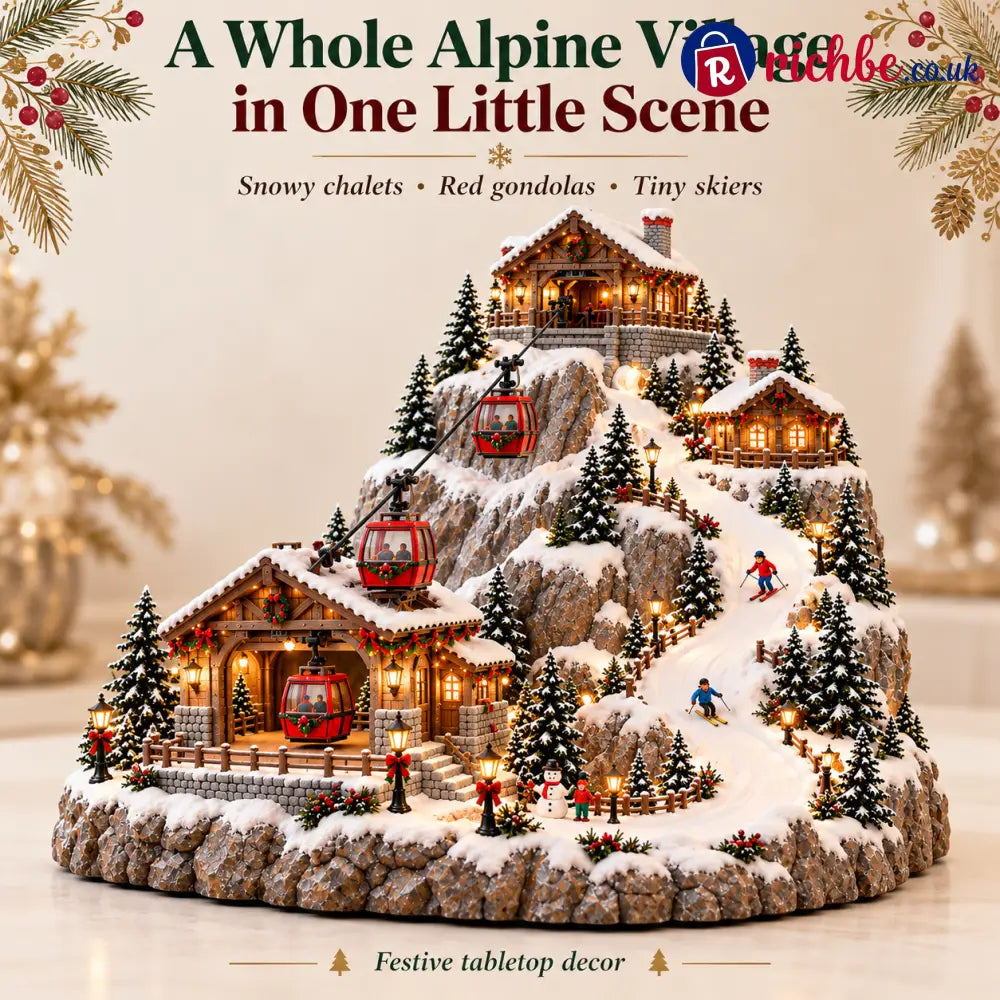 🏔️ Alpine Christmas Ski Village™ – Festive Mountain Holiday Display