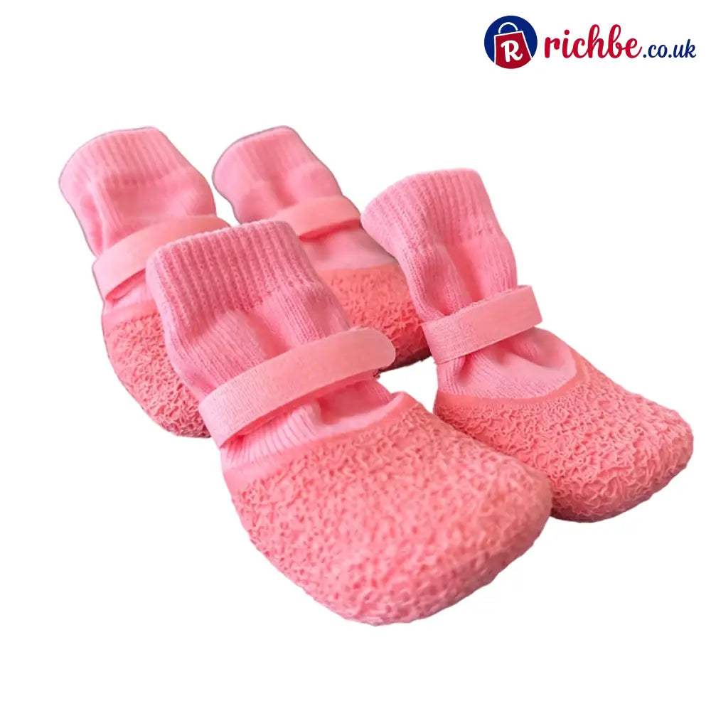 🐕 Anti-Slip Waterproof Pet Shoe Socks - Pink / S / Buy 1 Get 1 Free (2 Pairs) - Hot products