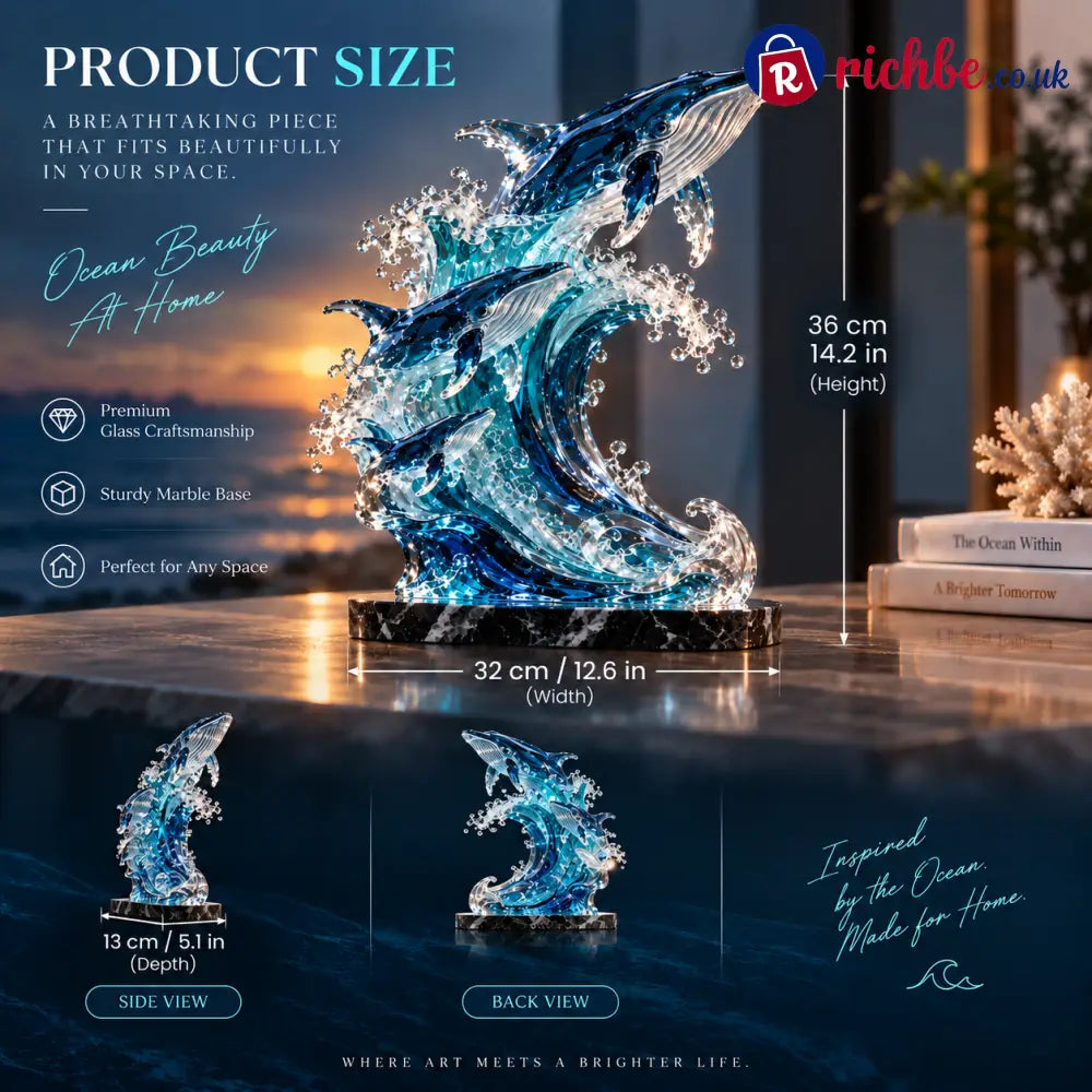 🐋 Becoming Ocean – Three Whales Rising from the Wave Sculpture