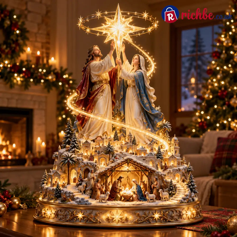 ⭐✨ Bethlehem Star of Hope™ – Jesus Holding the Guiding Star Illuminated Christmas Nativity Scene - ⭐ Star of Grace