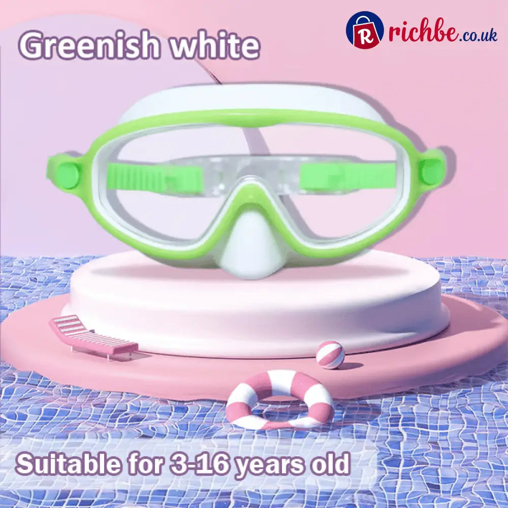 ๐โโ๏ธBuy 1 Get 1 Free๐โโ๏ธ-HD childrenโs large frame waterproof and anti-fog swimming goggles - Green-White / Black-Green