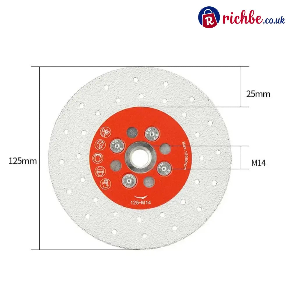 Diamond Brazed Grinding and Cutting Disc for Marble Tile and Stone - φ125*M14