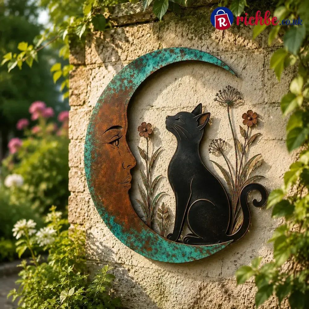 🌙Dragonfly Moon Wall Decor - Black Cat / 20cm