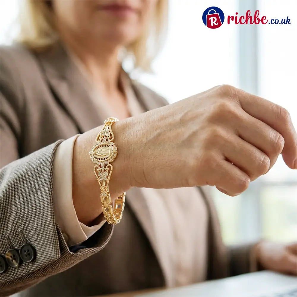 Elegant Hollow Flower Virgin Mary Bracelet ✨ - Clothing & Accessories