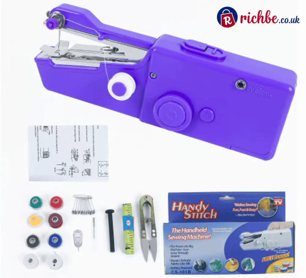 🏆Flash Sale⚡ 50K+ SOLD! Almost Gone-💥🔥 Portable Handheld Sewing Machine - Purple / Free bonus set of paper clips