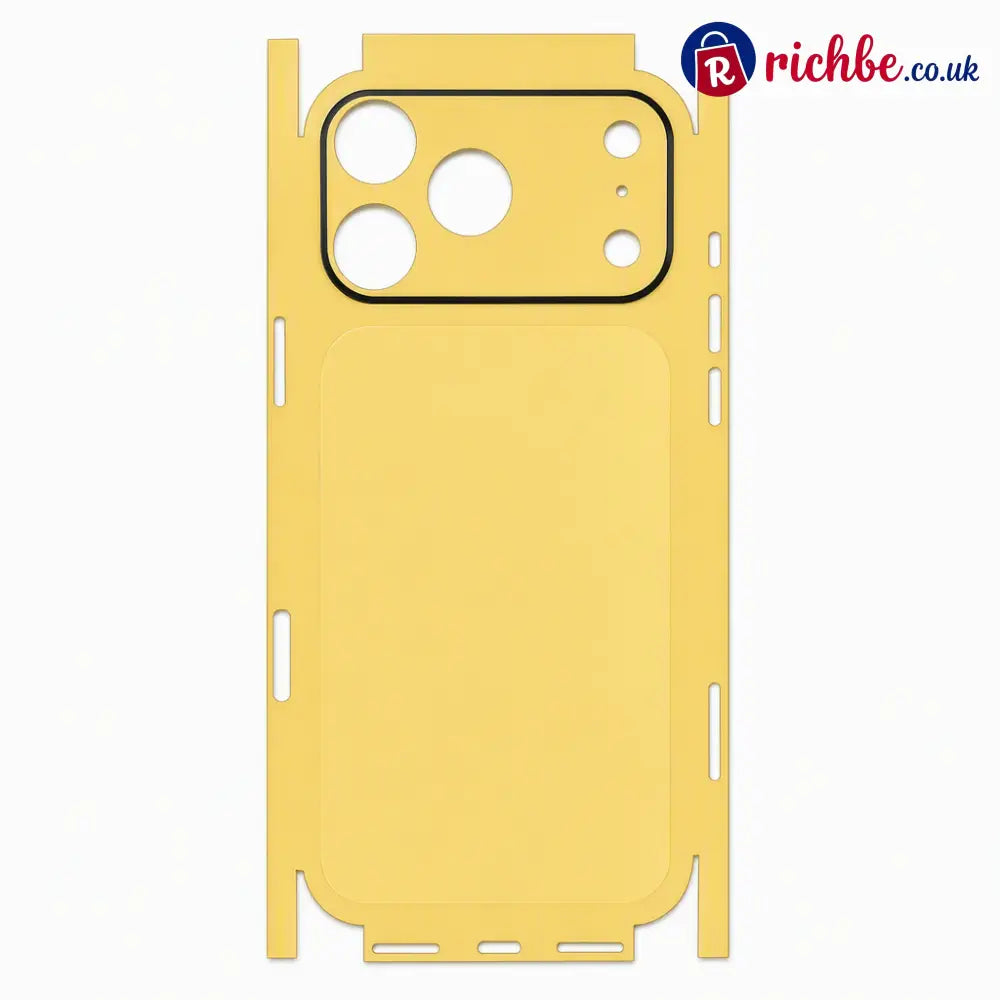 📢📢Full Wrap Scratch Resistant Protective Phone Back Skin Sticker - 18 Pro Max / Yellow - Electronics & Accessories