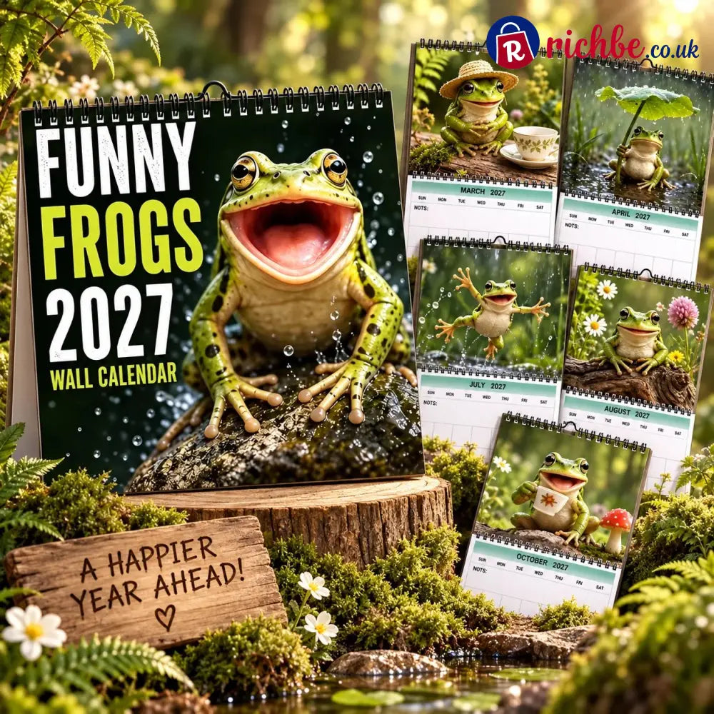 ๐ธFunny Frogs 2027 Wall Calendar โ Cute Humorous Frog Calendar Quirky Amphibian Gift Nature & Wildlife Decor - 2027