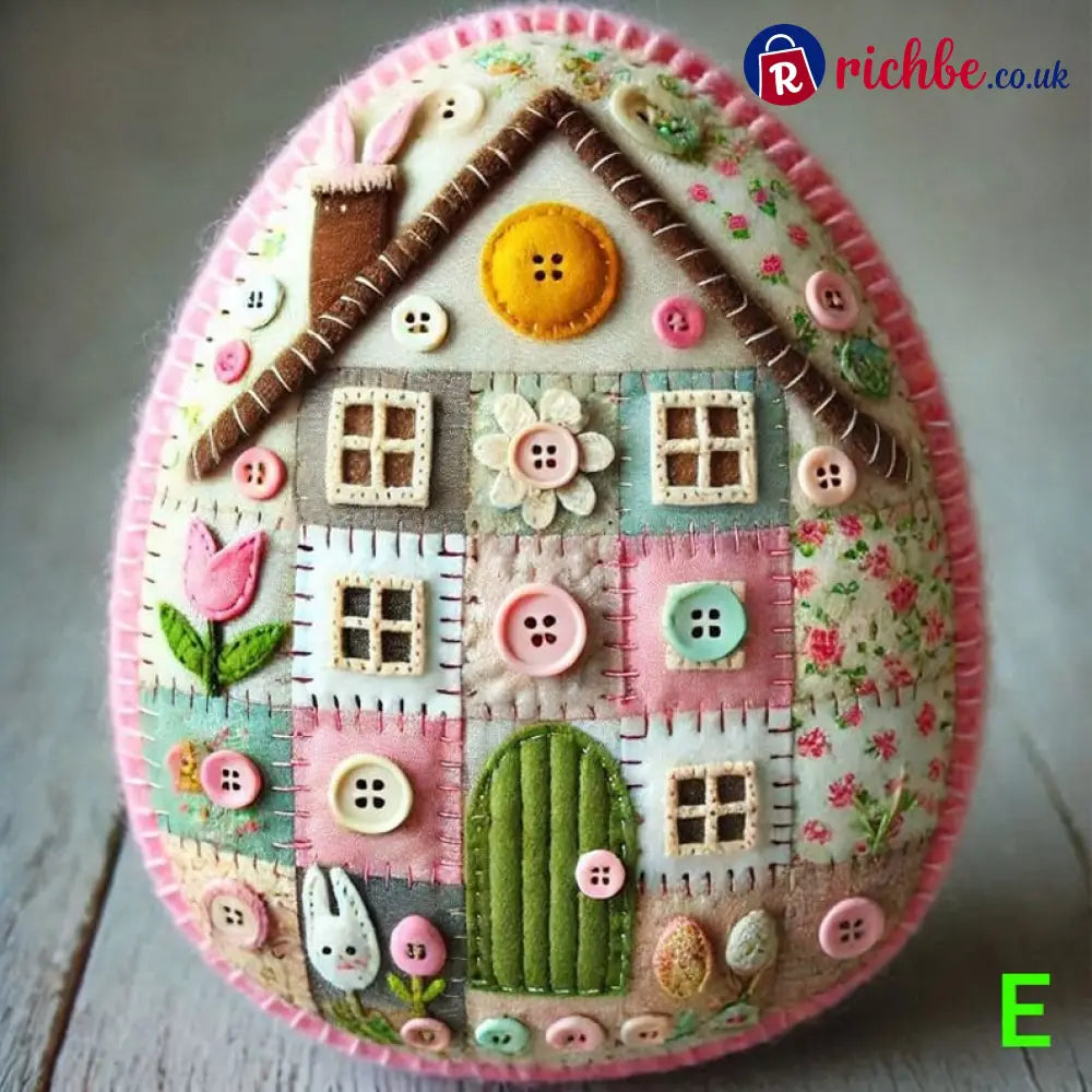 🏡Hot sale 🥚Patchwork Felt Egg House DIY Kit - E / Finished Product
