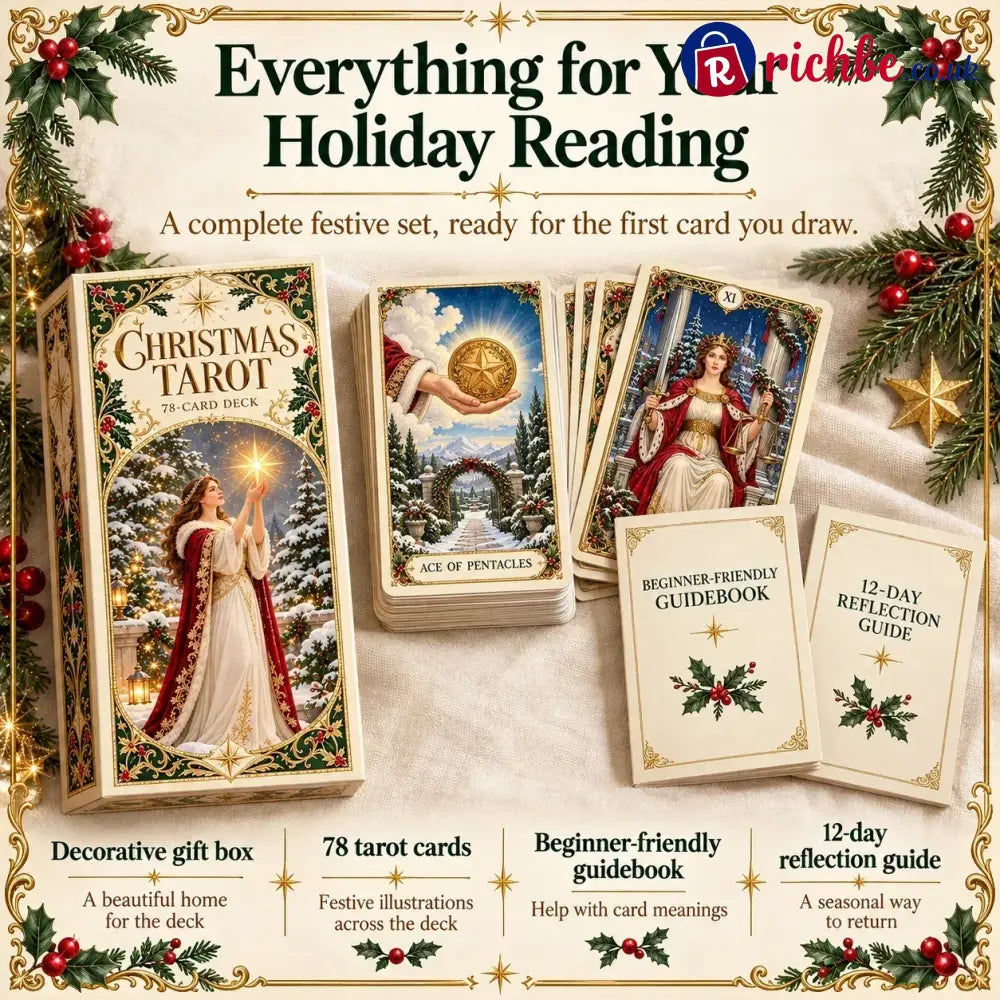 Last Day 49% OFF🎉-🔮 Yuletide Tarot Deck | 78 Festive Cards & A Guided 12-Day Holiday Ritual