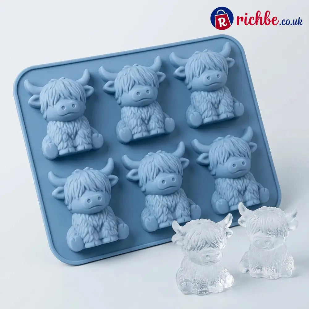 ๐ฎ Mini Highland Cow Ice Cube Mold โ Cute 3D Ice for Drinks Parties & Gifts