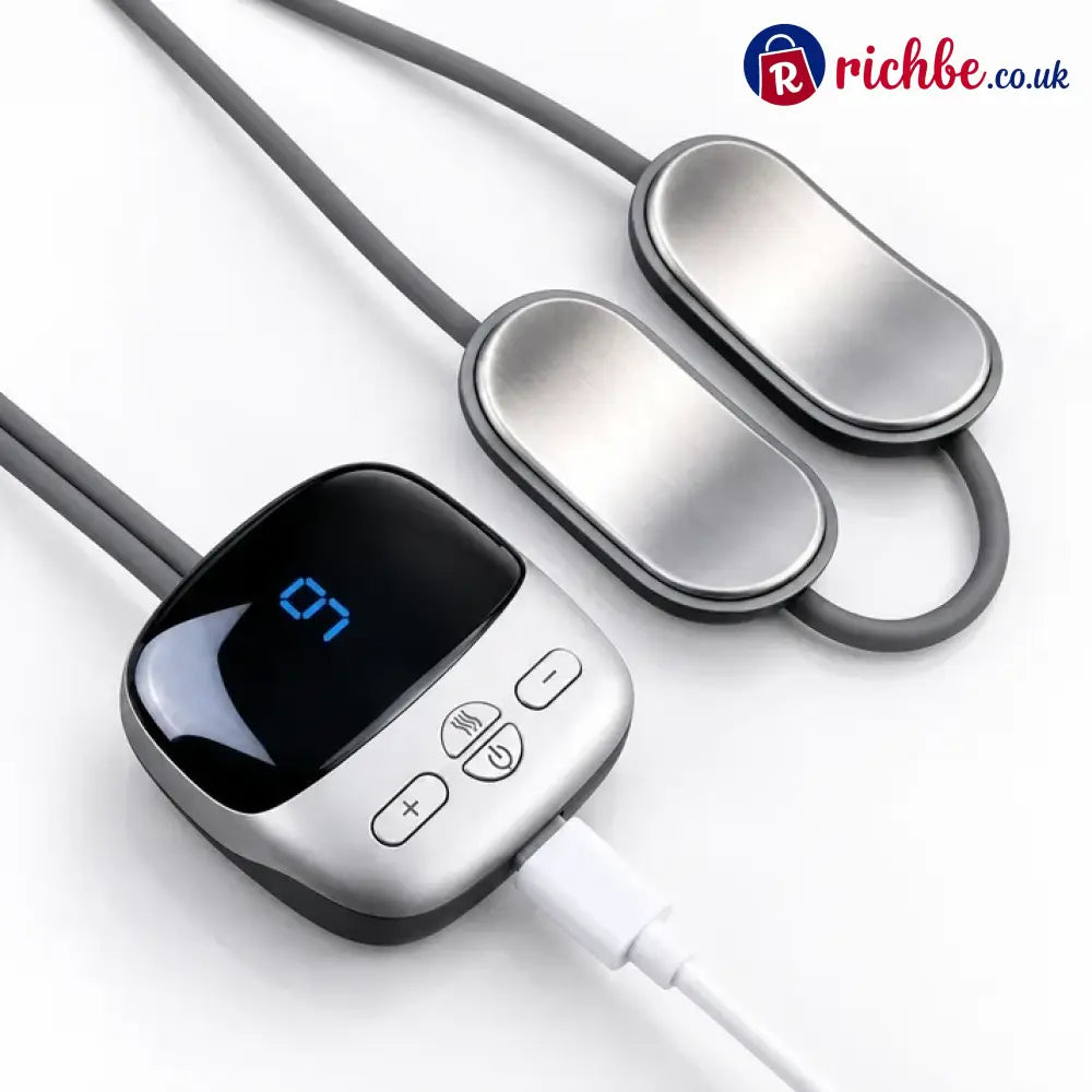 🔥Mini Necklace-Style Neck Massager, 4 Modes 9 Intensity Levels 3 Heat Settings Smart Dual-Pulse Pendant Design💆♀️✨