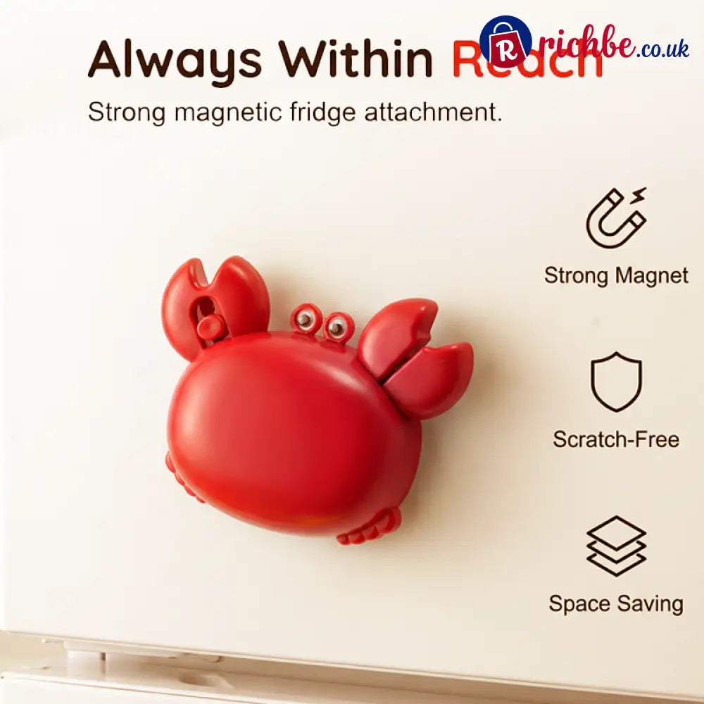 🦀 Multifunctional Magnetic Crab-Shaped Bottle Opener – Strong magnet & rust-proof – Catches caps great for fridge or