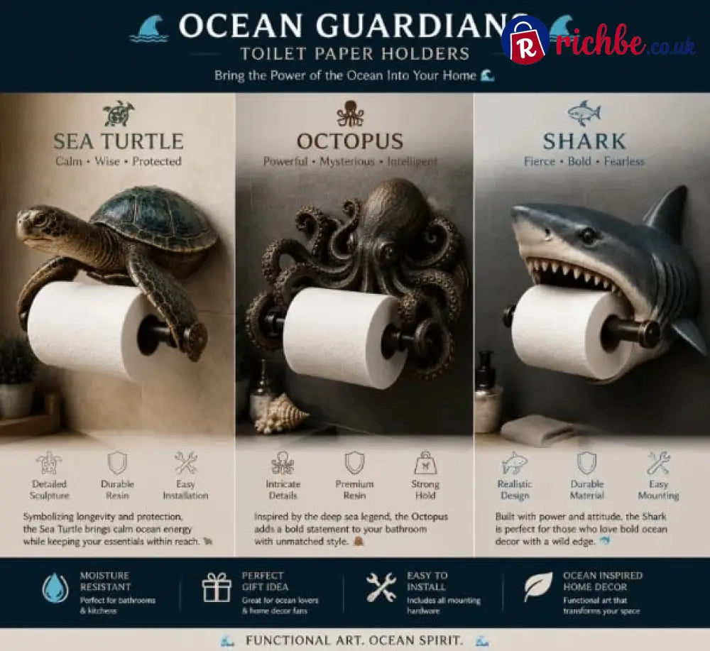 🌊 Ocean Guardians Toilet Paper Holder Series