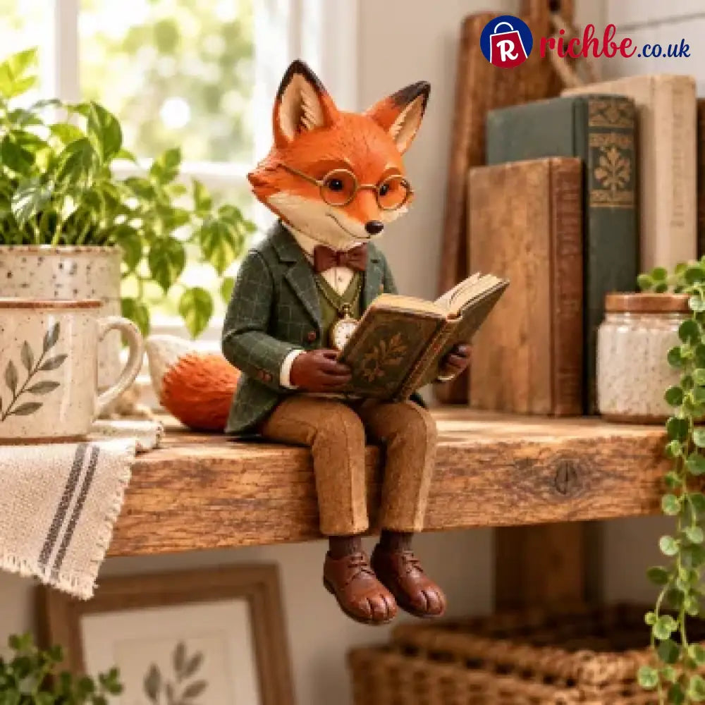 🦊 Reading Fox Ornament | Whimsical Woodland Decor For Book Lovers