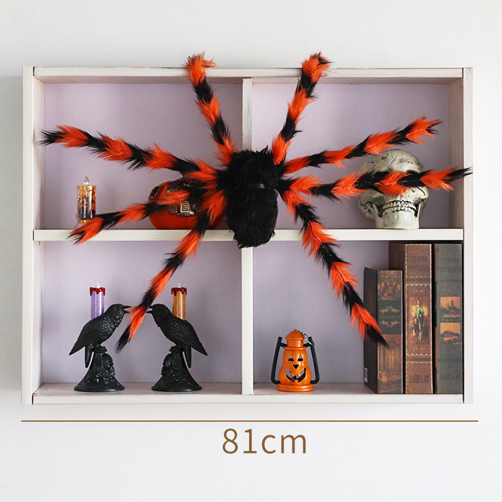 🥳2026 HOT SALE🥳💞50K+ SOLD! 🕷️🎃 50% OFF! Oversized Halloween Spider – 75cm giant leg span, realistic furry body & glowing red eyes. Perfect for porches, gardens & haunted house themes – instant spooky centrepiece! 👻✨