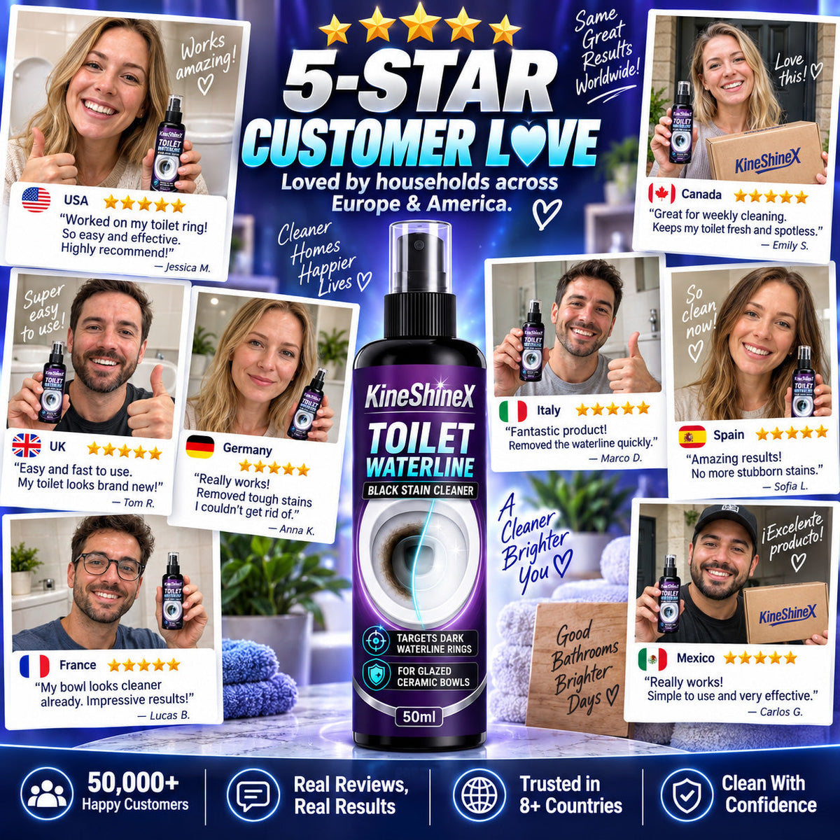 🔥Toilet Bowl Waterline Cleaner Spray