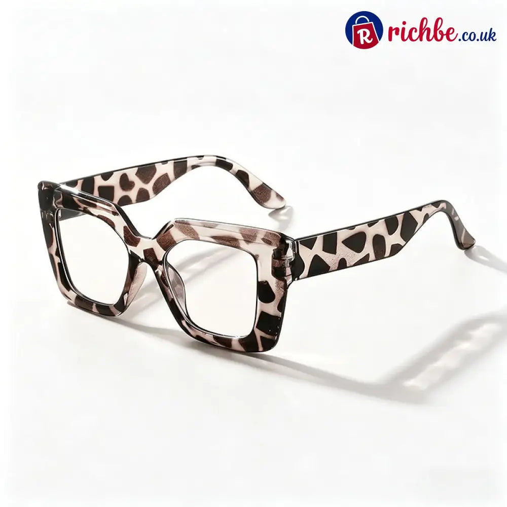 Statement Square Sunglasses 🔆😎 - Leopard frame with clear lens - Hot Sale