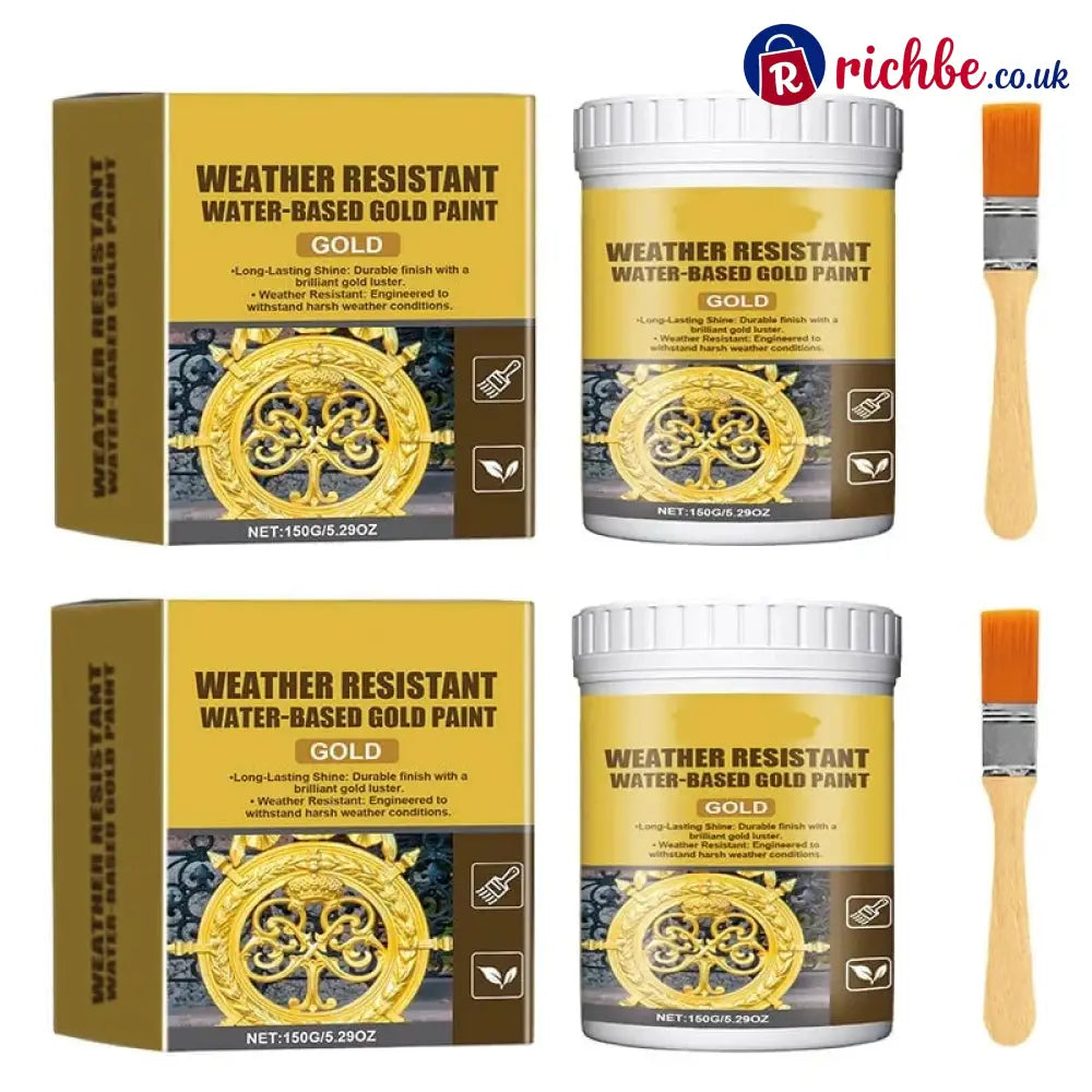Weather Resistant Water-Based Gold Paint