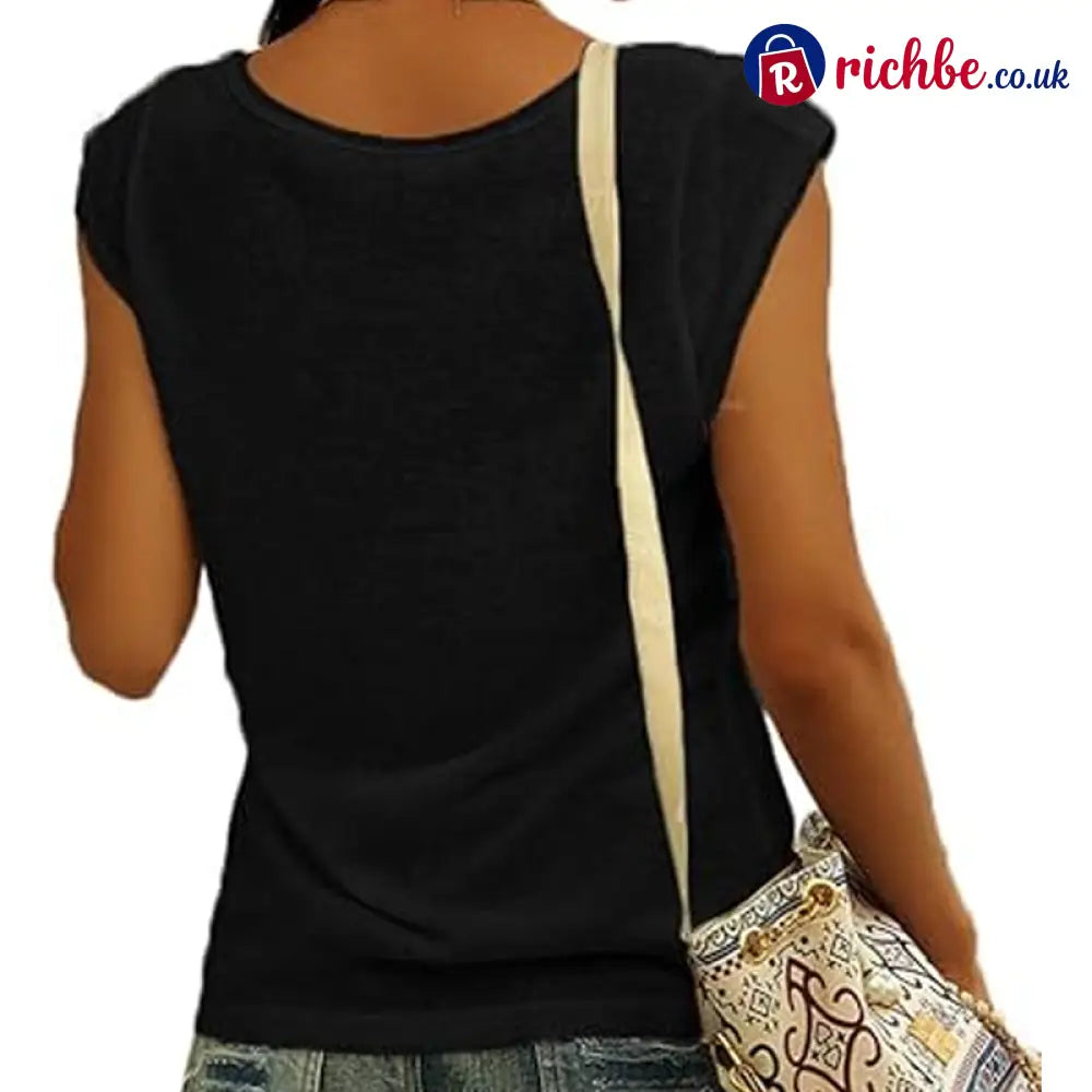 👚 Women’s Casual V-Neck Loose Fit Tank Top - Clothing & Accessories