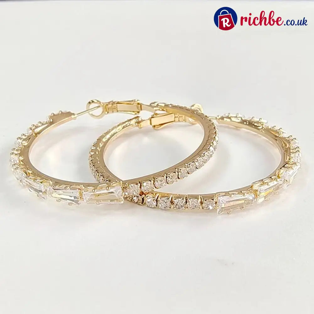 💎 ✨ Women’s Sparkling CZ Hoop Earrings – Micro-Paved Lightweight Copper & Bold Design – Elegant Versatile & Perfect