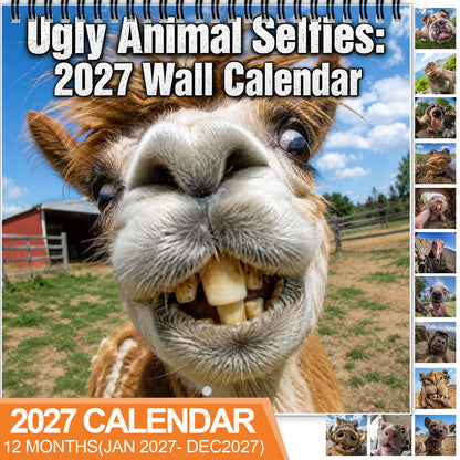 2027 Funny Farm Animal Selfies Wall Calendar – 12 Months of Hilariously Unfiltered Animal Faces