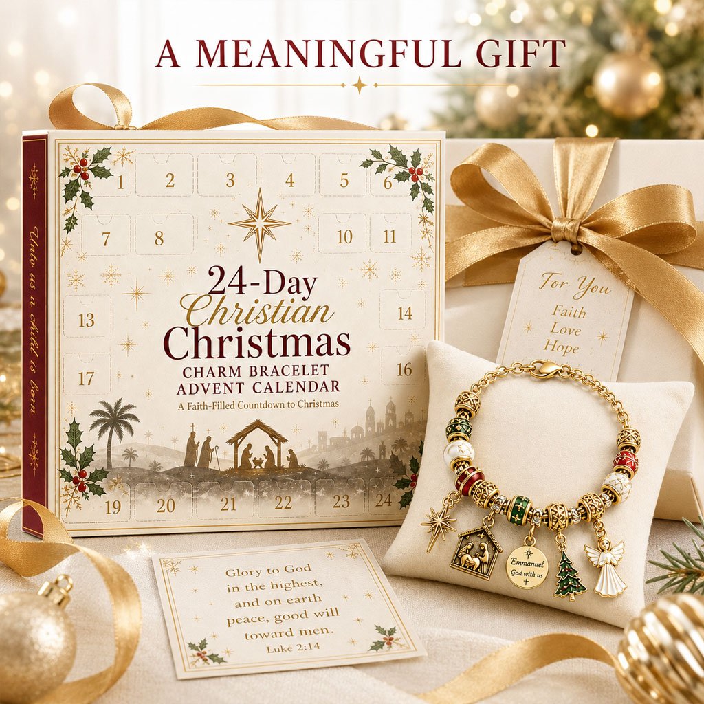 🎅 2026 Christmas Gift 49% Off--🎄24-Day Christian Christmas Charm Bracelet Advent Calendar