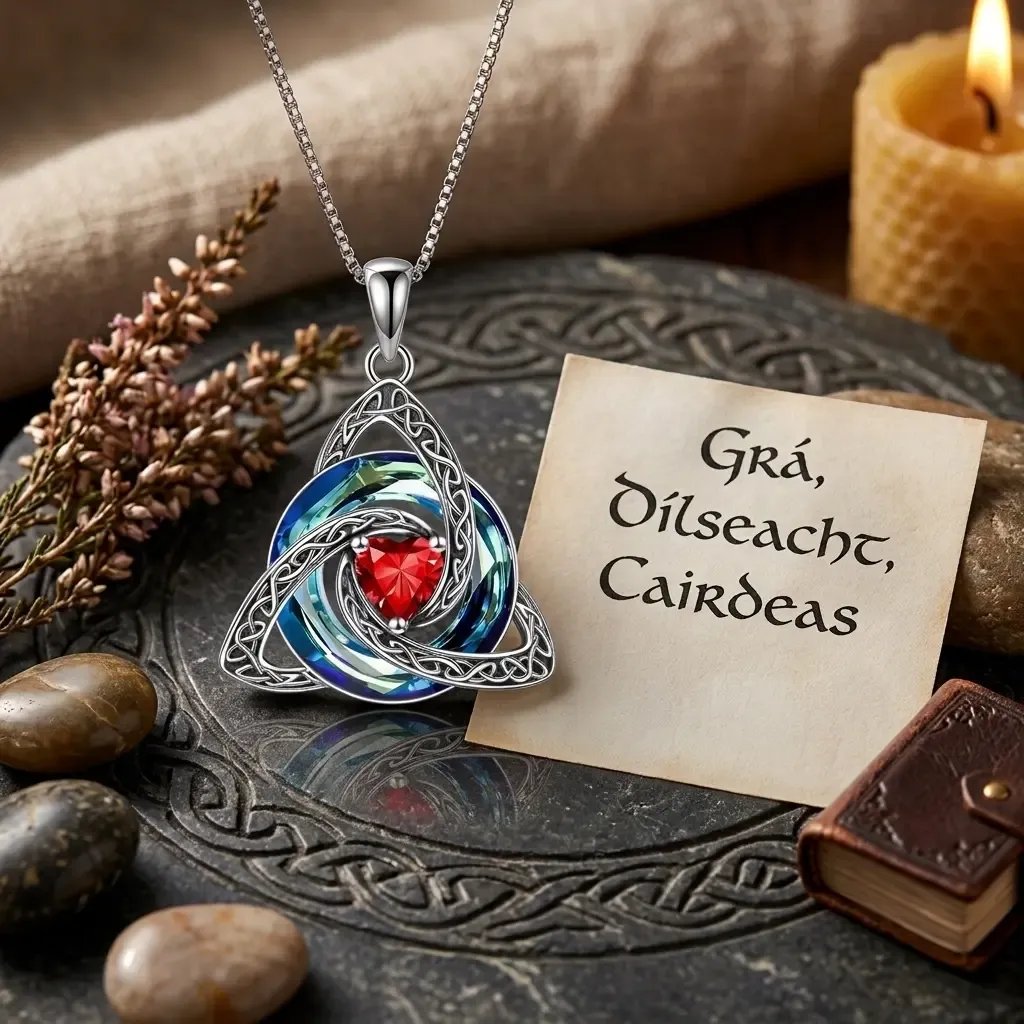 Birthstone Celtic Trinity Knot Necklace ✨