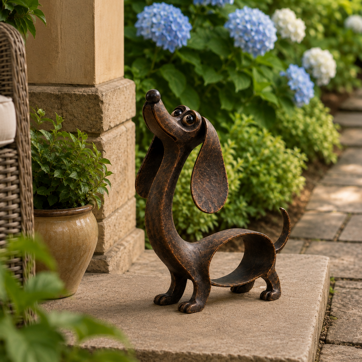 🐶✨Antique Bronze Dachshund Sculpture