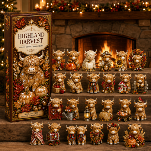 24-Day Highland Cattle Advent Calendar | Collectible Cow Christmas Countdown
