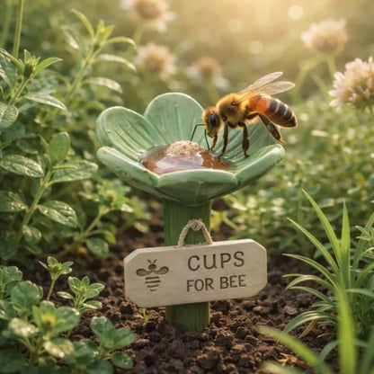 🌸Flower-Shaped Resin Bee Watering Station🐝