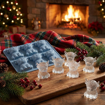 🐮 Mini Highland Cow Ice Cube Mold – Cute 3D Ice for Drinks, Parties & Gifts