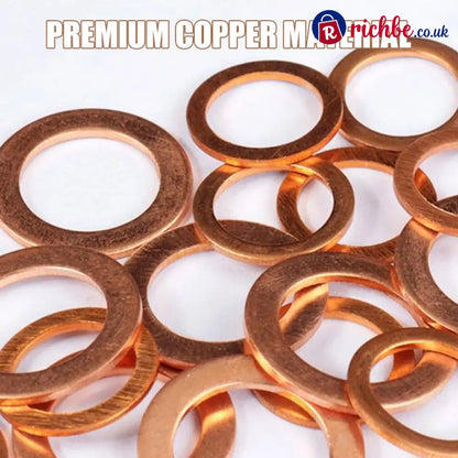 📀100/200 PCS Copper Flat Washer Assortment Kit - Tools & Gadgets
