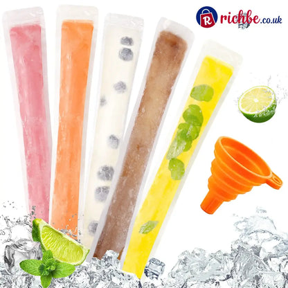 💥100 PCS💥Food-Grade Disposable Ice Popsicle Bags
