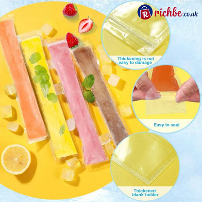 💥100 PCS💥Food-Grade Disposable Ice Popsicle Bags