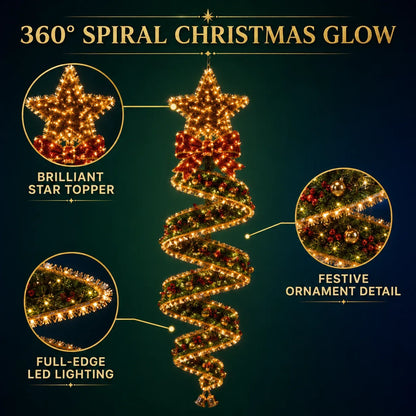 Christmas Spiral Hanging LED Lights | Festive Magic Indoor & Outdoor Xmas Decor Lights