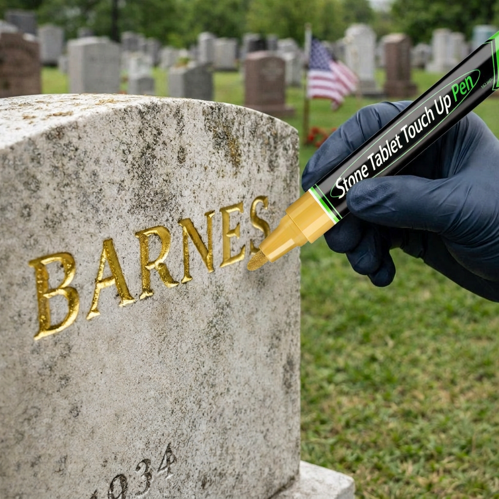 🐦Golden Tombstone Marker Pen for Restoring Faded Grave Inscriptions（2 PCS）