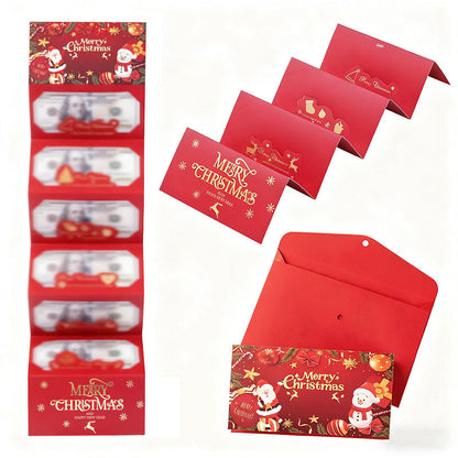 🎅 Christmas Money Envelope for Cash,Creative Folding Money Holder with 6 Slots,Luxury Paper Cash Gift Card Holder, DIY HolidayMoney Gift Envelope for Xmas, Women Men GirlsBoys Mom Dad